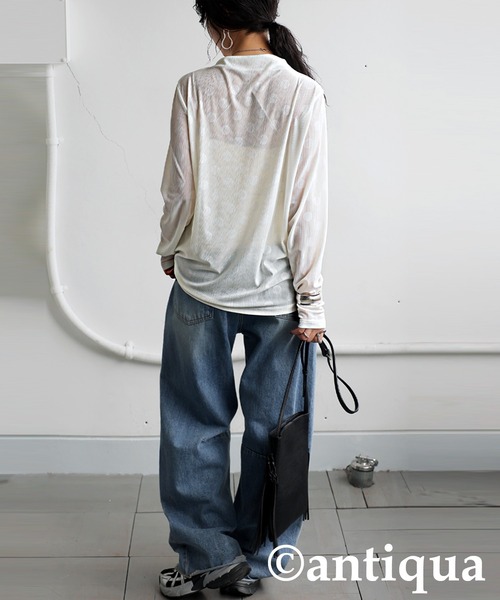 antiqua(アンティカ)の「ドット柄シアートップス(その他トップス・レディース・ホワイト/ブラック・ONESIZE)」の20枚目の写真