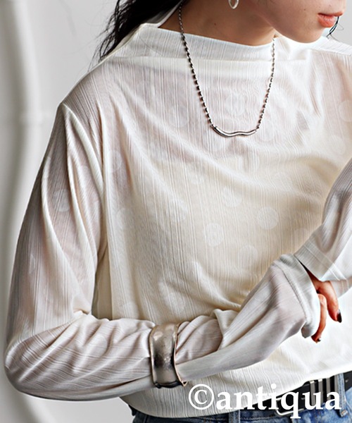 antiqua(アンティカ)の「ドット柄シアートップス(その他トップス・レディース・ホワイト/ブラック・ONESIZE)」の13枚目の写真