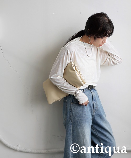 antiqua(アンティカ)の「ドット柄シアートップス(その他トップス・レディース・ホワイト/ブラック・ONESIZE)」の14枚目の写真