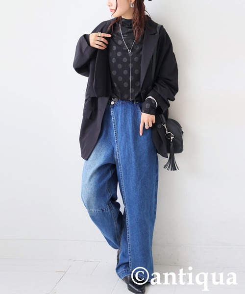 antiqua(アンティカ)の「ドット柄シアートップス(その他トップス・レディース・ホワイト/ブラック・ONESIZE)」の8枚目の写真