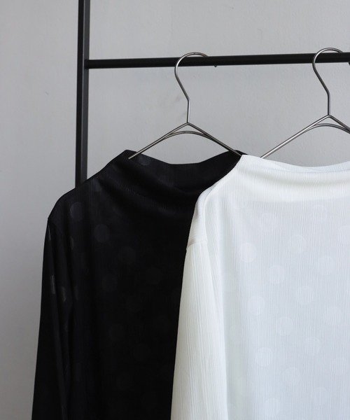 antiqua(アンティカ)の「ドット柄シアートップス(その他トップス・レディース・ホワイト/ブラック・ONESIZE)」の9枚目の写真
