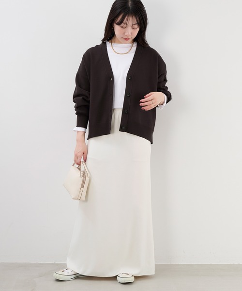 MICA&DEAL(マイカ&ディール)の「ヴィンテージサテンナロースカート(スカート・レディース・オフホワイト/ブラウン/ブラック・FREE)」の7枚目の写真