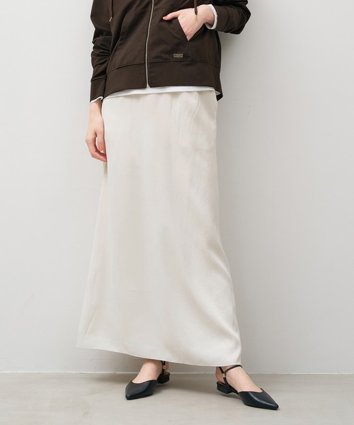 MICA&DEAL(マイカ&ディール)の「ヴィンテージサテンナロースカート(スカート・レディース・オフホワイト/ブラウン/ブラック・FREE)」の18枚目の写真