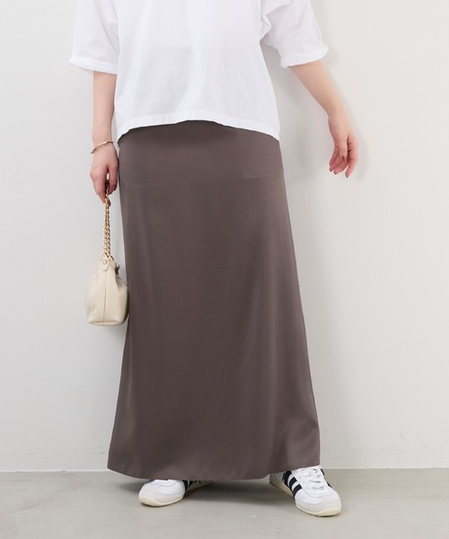 MICA&DEAL(マイカ&ディール)の「ヴィンテージサテンナロースカート(スカート・レディース・オフホワイト/ブラウン/ブラック・FREE)」の11枚目の写真