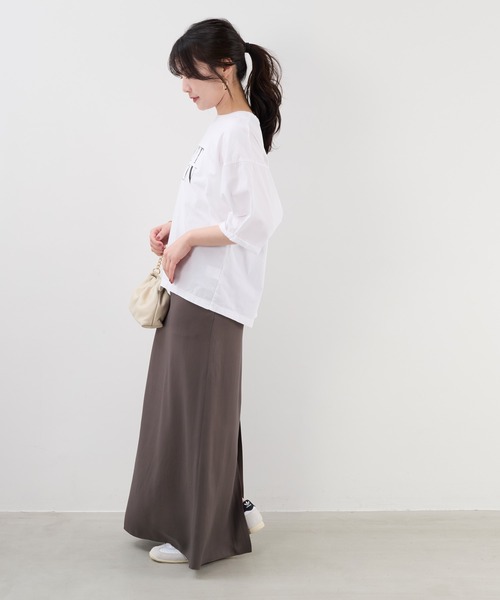 MICA&DEAL(マイカ&ディール)の「ヴィンテージサテンナロースカート(スカート・レディース・オフホワイト/ブラウン/ブラック・FREE)」の12枚目の写真