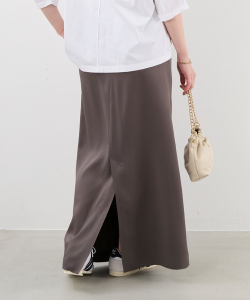 MICA&DEAL(マイカ&ディール)の「ヴィンテージサテンナロースカート(スカート・レディース・オフホワイト/ブラウン/ブラック・FREE)」の13枚目の写真