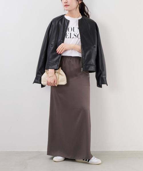 MICA&DEAL(マイカ&ディール)の「ヴィンテージサテンナロースカート(スカート・レディース・オフホワイト/ブラウン/ブラック・FREE)」の15枚目の写真