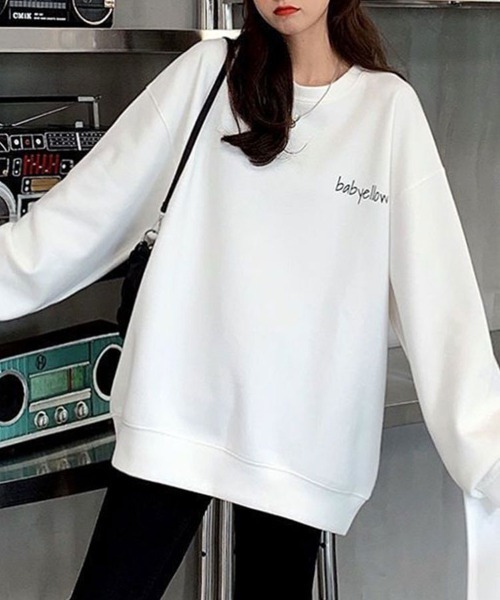 SallyLunn(サリーラン)の「ワンポイントロゴスウェット(Tシャツ/カットソー・レディース・グレー/ブラック/ホワイト・MEDIUM/LARGE)」の1枚目の写真