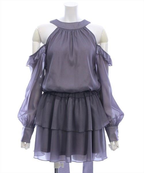 clear（クリア）の「2wayリボンアメスリ長袖ミニワンピース[大人 フェミニン 上品]（ワンピース・レディース・グレー/ブラック/アイボリー・F）」の8枚目の写真