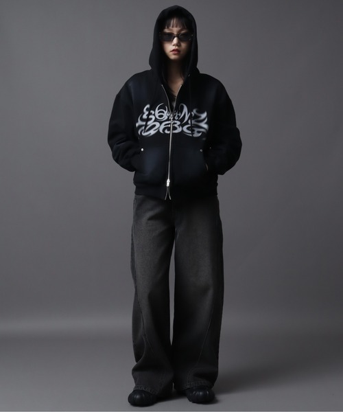 Art re A select（アトリエセレクト）の「【SEQUENZ（シークエンズ）】SQNZ NEW O.G LOGO FADE ZIP P/K（パーカー・メンズ・ブラウン/ピンク/グリーン系カモフラージュ/ブラック・S/L/M）」の11枚目の写真