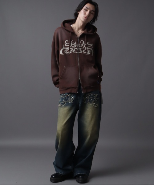 Art re A select（アトリエセレクト）の「【SEQUENZ（シークエンズ）】SQNZ NEW O.G LOGO FADE ZIP P/K（パーカー・メンズ・ブラウン/ピンク/グリーン系カモフラージュ/ブラック・S/L/M）」の17枚目の写真