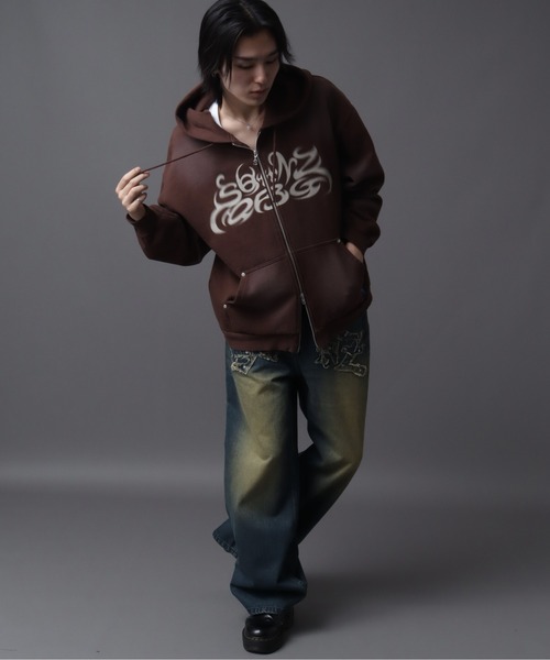 Art re A select（アトリエセレクト）の「【SEQUENZ（シークエンズ）】SQNZ NEW O.G LOGO FADE ZIP P/K（パーカー・メンズ・ブラウン/ピンク/グリーン系カモフラージュ/ブラック・S/L/M）」の18枚目の写真