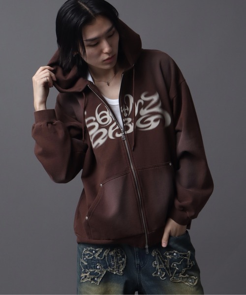 Art re A select（アトリエセレクト）の「【SEQUENZ（シークエンズ）】SQNZ NEW O.G LOGO FADE ZIP P/K（パーカー・メンズ・ブラウン/ピンク/グリーン系カモフラージュ/ブラック・S/L/M）」の15枚目の写真