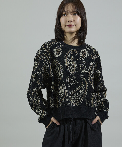 FREAK'S STORE(フリークスストア)の「ペイズリー ショートニットプルオーバー(ニット/セーター・レディース・ブラウン/ピンク/ブラック・フリ-)」の19枚目の写真