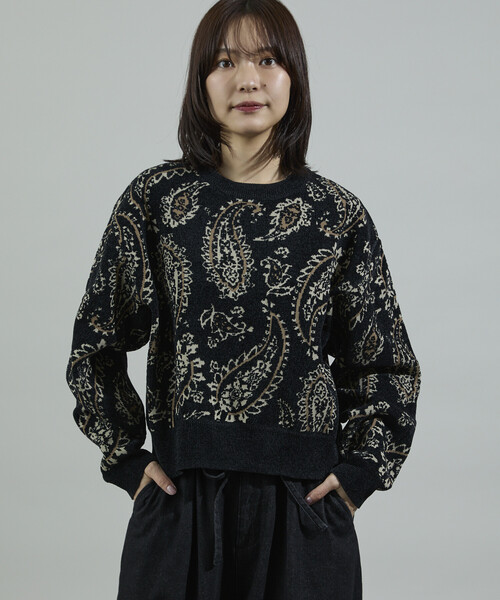 FREAK'S STORE(フリークスストア)の「ペイズリー ショートニットプルオーバー(ニット/セーター・レディース・ブラウン/ピンク/ブラック・フリ-)」の20枚目の写真