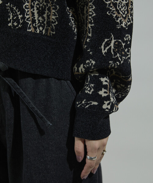 【美品】ペイズリー柄　ニット 古着　フランス製　オーバーサイズ BEAMS HEART（ビームス ハート）ペイズリー ジャカード ニット