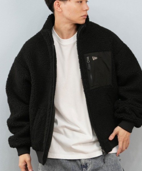 NEW ERA（ニューエラ）の「NEW ERA/ニューエラ BOA BLOUSON 252 ボアジャケット 14682728/14682729（ブルゾン・メンズ・ブラウン/ブラック・2XL/XL/L/M）」の2枚目の写真