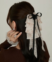 Cherir Mignon(シェリルミニョン)の【Cherir Mignon】小花柄ビッグリボンヘアクリップ(バレッタ/ヘアクリップ)