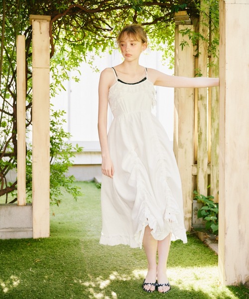 idem(イデム)の「lace drawstring onepiece / レースデザインドロストキャミワンピース(ワンピース・レディース・その他/ホワイト/ブルー/ブラック・FREE)」の18枚目の写真