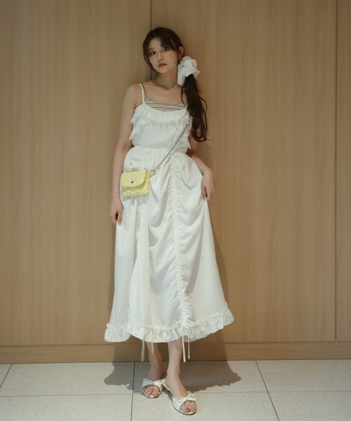 idem(イデム)の「lace drawstring onepiece / レースデザインドロストキャミワンピース(ワンピース・レディース・その他/ホワイト/ブルー/ブラック・FREE)」の22枚目の写真