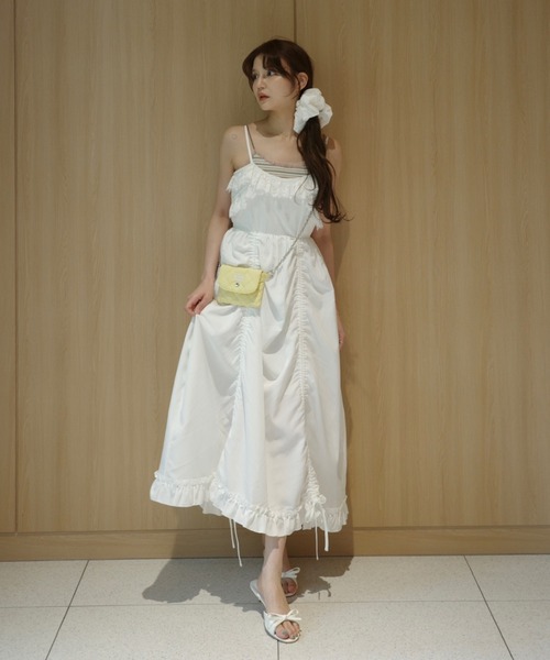 idem(イデム)の「lace drawstring onepiece / レースデザインドロストキャミワンピース(ワンピース・レディース・その他/ホワイト/ブルー/ブラック・FREE)」の19枚目の写真