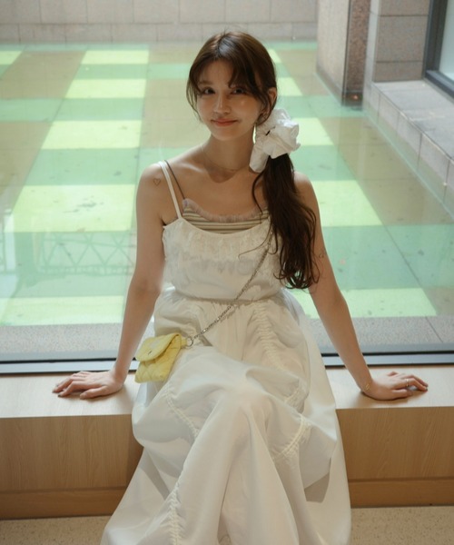 idem(イデム)の「lace drawstring onepiece / レースデザインドロストキャミワンピース(ワンピース・レディース・その他/ホワイト/ブルー/ブラック・FREE)」の11枚目の写真