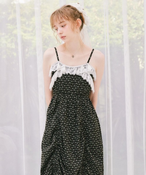 idem(イデム)の「lace drawstring onepiece / レースデザインドロストキャミワンピース(ワンピース・レディース・その他/ホワイト/ブルー/ブラック・FREE)」の20枚目の写真