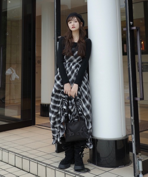 lace drawstring onepiece / レースデザインドロストキャミワンピース