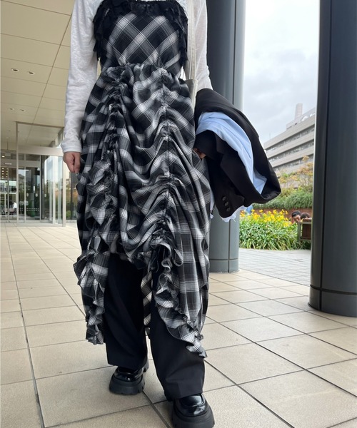 lace drawstring onepiece / レースデザインドロストキャミワンピース