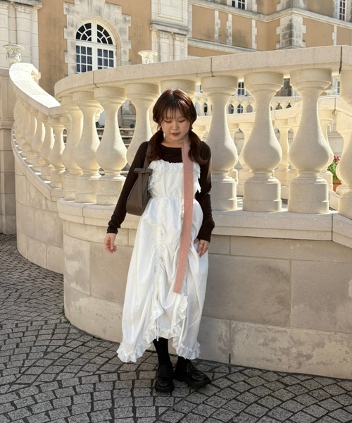 lace drawstring onepiece / レースデザインドロストキャミワンピース