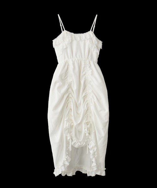 idem(イデム)の「lace drawstring onepiece / レースデザインドロストキャミワンピース(ワンピース・レディース・その他/ホワイト/ブルー/ブラック・FREE)」の9枚目の写真