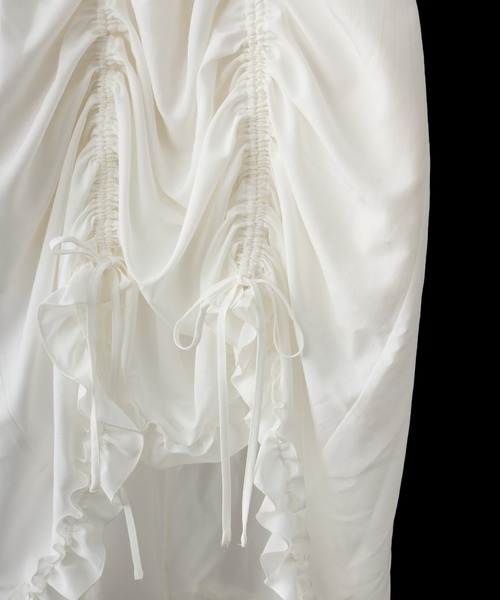idem(イデム)の「lace drawstring onepiece / レースデザインドロストキャミワンピース(ワンピース・レディース・その他/ホワイト/ブルー/ブラック・FREE)」の6枚目の写真