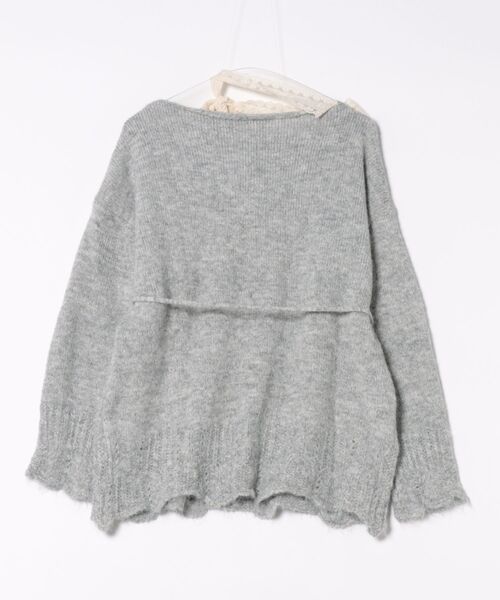 Lace Ladies(レースレディース)の「肩リボン レース シャギー ニット プルオーバー(ニット/セーター・レディース・グレー/チャコールグレー/アイボリー・FREE)」の4枚目の写真