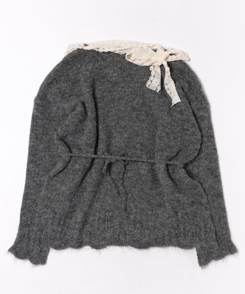 Lace Ladies(レースレディース)の「肩リボン レース シャギー ニット プルオーバー(ニット/セーター・レディース・グレー/チャコールグレー/アイボリー・FREE)」の10枚目の写真