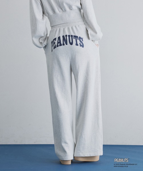 one after another NICE CLAUP(ワンアフターアナザーナイスクラップ)の「【PEANUTSコラボ】セットアップ対応/スヌーピー刺繍入りスウェットパンツ(スウェットパンツ・レディース・ブラック/カーキ/オートミール・FREE)」の2枚目の写真