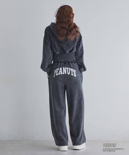 one after another NICE CLAUP(ワンアフターアナザーナイスクラップ)の「【PEANUTSコラボ】セットアップ対応/スヌーピー刺繍入りスウェットパンツ(スウェットパンツ・レディース・ブラック/カーキ/オートミール・FREE)」の15枚目の写真