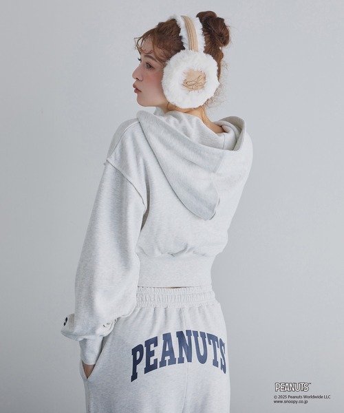 one after another NICE CLAUP(ワンアフターアナザーナイスクラップ)の「【PEANUTSコラボ】セットアップ対応/スヌーピー刺繍入りスウェットパンツ(スウェットパンツ・レディース・ブラック/カーキ/オートミール・FREE)」の7枚目の写真