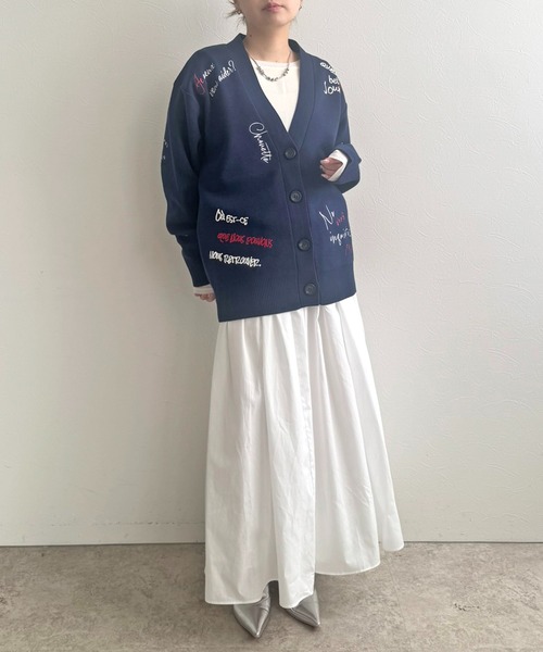 むーでぃー　 刺繍ロゴニットカーディガン LHELBIE│Eimee Law & LHELBIE 公式