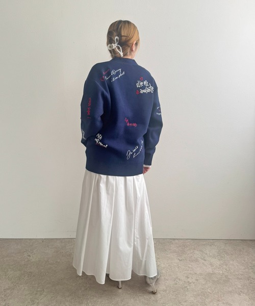 むーでぃー　 刺繍ロゴニットカーディガン LHELBIE│Eimee Law & LHELBIE 公式