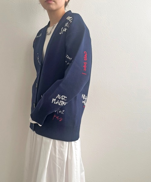 刺繍ロゴニットカーディガン LHELBIE│Eimee Law & LHELBIE 公式