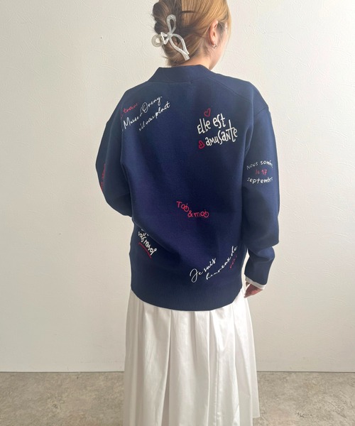 刺繍ロゴニットカーディガン LHELBIE│Eimee Law & LHELBIE 公式