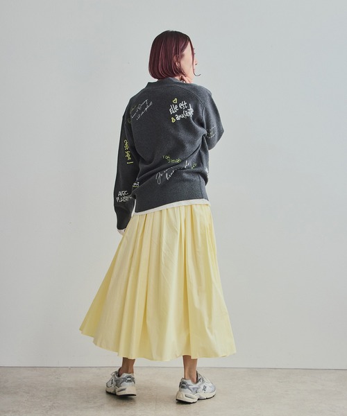 LHELBIE（レルビエ）の「刺繍ロゴニットカーディガン（カーディガン/ボレロ・レディース・グレー/ネイビー/アイボリー・M）」の6枚目の写真