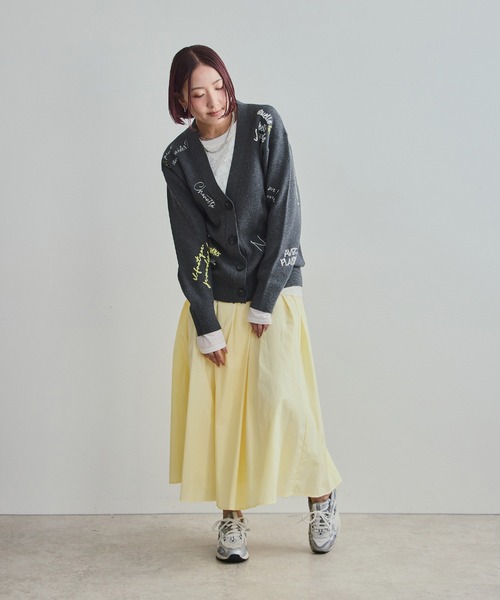 LHELBIE（レルビエ）の「刺繍ロゴニットカーディガン（カーディガン/ボレロ・レディース・グレー/ネイビー/アイボリー・M）」の7枚目の写真