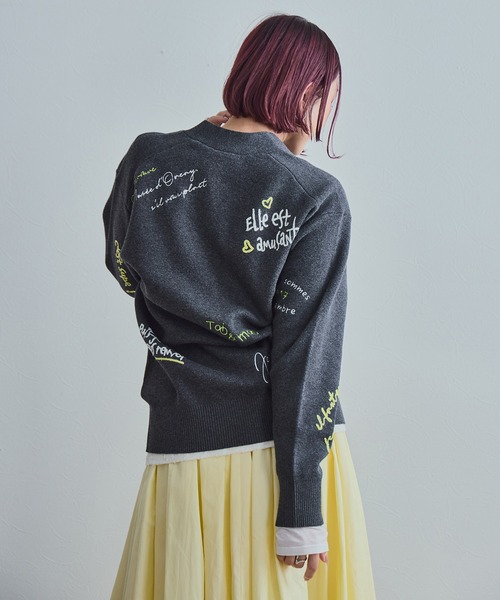 刺繍ロゴニットカーディガン LHELBIE│Eimee Law & LHELBIE 公式