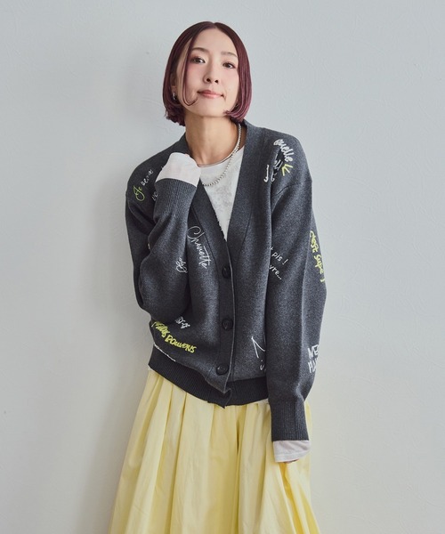 刺繍ロゴニットカーディガン LHELBIE│Eimee Law & LHELBIE 公式