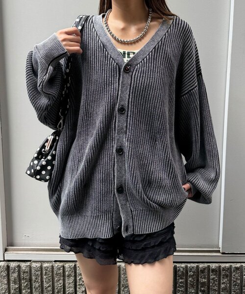 ストーンウォッシュニットカーディガン（カーディガン/ボレロ