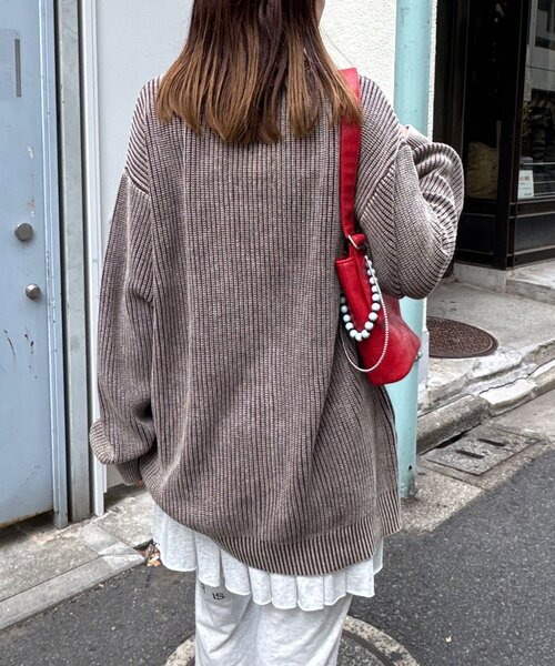 CIAOPANIC(チャオパニック)の「ストーンウォッシュニットカーディガン(カーディガン/ボレロ・レディース・アイボリー/ブラック/ブラウン/ネイビー/ピンク・FREE)」の22枚目の写真