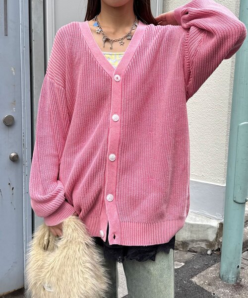 CIAOPANIC(チャオパニック)の「ストーンウォッシュニットカーディガン(カーディガン/ボレロ・レディース・アイボリー/ブラック/ブラウン/ネイビー/ピンク・FREE)」の13枚目の写真