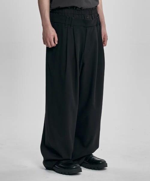 AJOBYAJO(アジョバイアジョ)の「AJOBYAJO/アジョバイアジョ/Double Layered Pants(スラックス・レディース・ブラック・XL/L)」の3枚目の写真