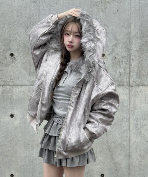 Wash Gray Fur Down Jacket（ダウンジャケット/コート）｜KsG
